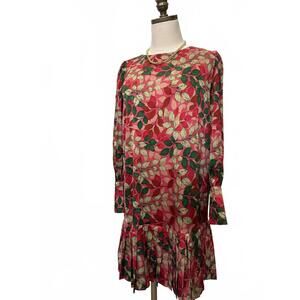 NEW ANONYME women's foliage dress in red